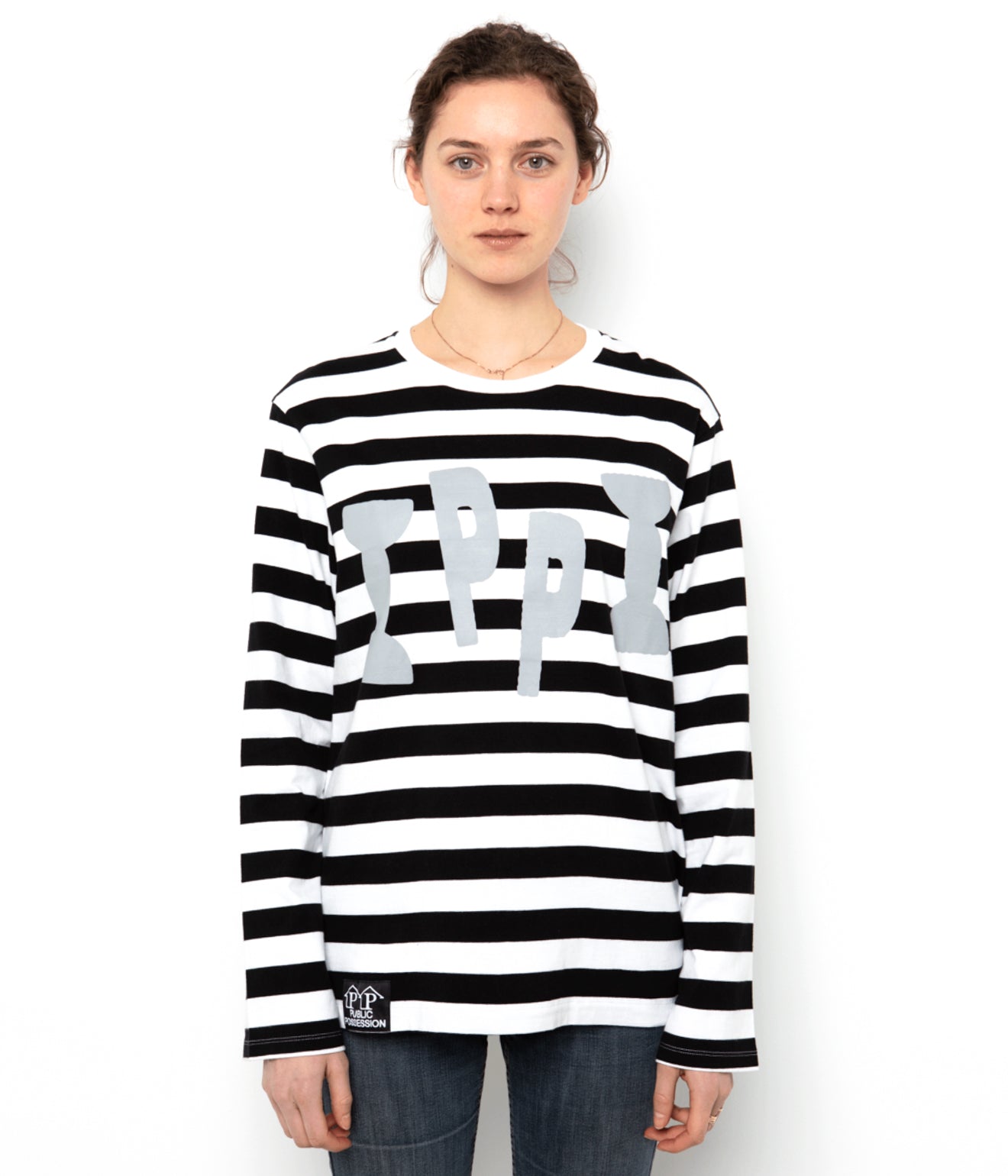 Public Possession "IPPI LONGSLEEVE" BLACK & WHITE STRIPED - WEAREALLANIMALS