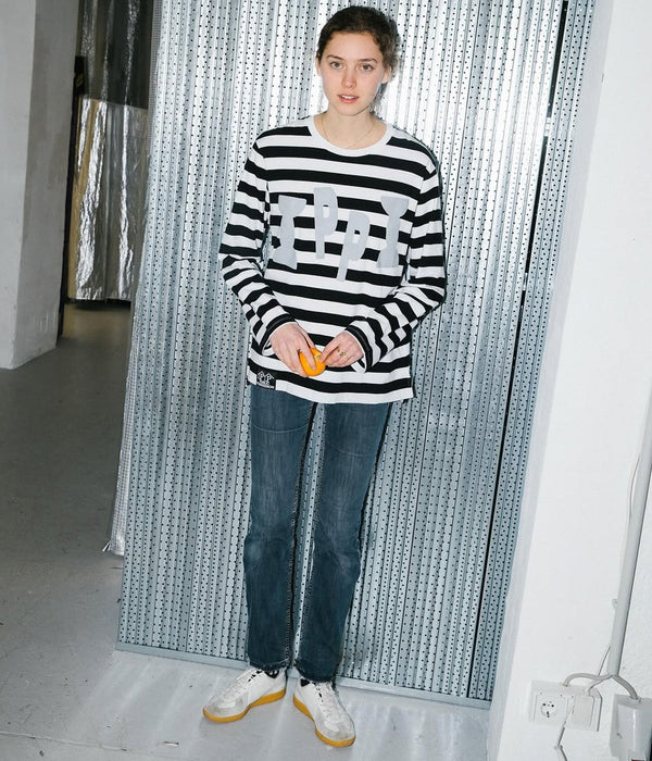 Public Possession "IPPI LONGSLEEVE" BLACK & WHITE STRIPED - WEAREALLANIMALS