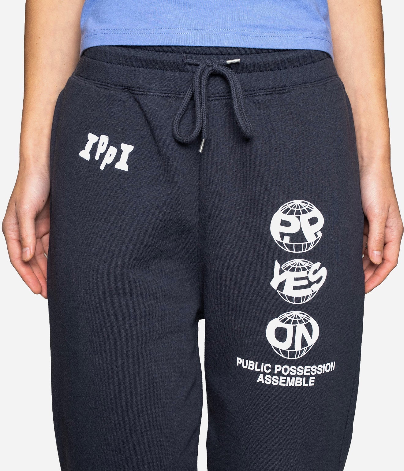 Public Possession "PLANET P.P. SWEATPANTS" NAVY BLUE - WEAREALLANIMALS