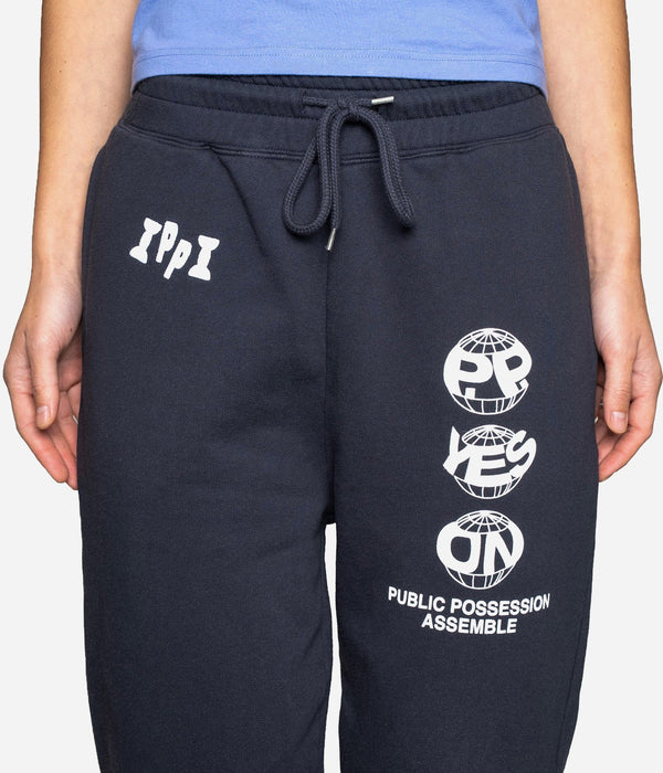 Public Possession "PLANET P.P. SWEATPANTS" NAVY BLUE - WEAREALLANIMALS