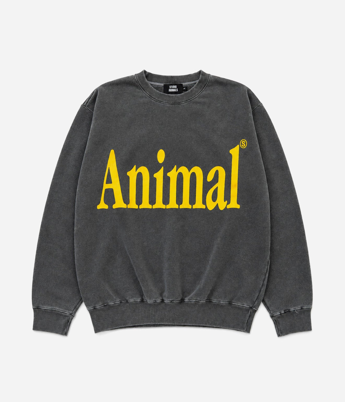 STUDIO ANIMALS "Animals Letter Solid Print" SWEATSHIRT FADED BLACK - WEAREALLANIMALS