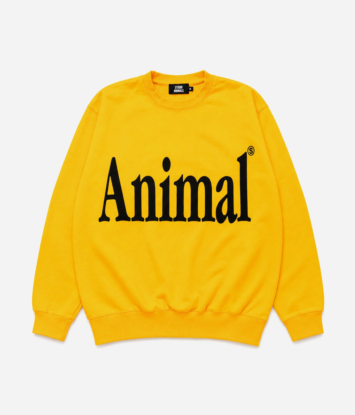 STUDIO ANIMALS "Animals Letter Solid Print" SWEATSHIRT Yellow - WEAREALLANIMALS