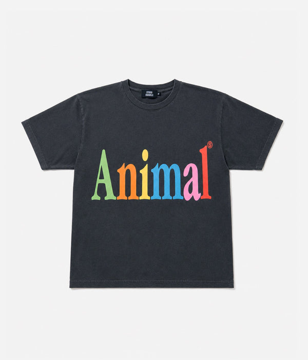 STUDIO ANIMALS “Animals Letter” T-Shirt Faded Black - WEAREALLANIMALS