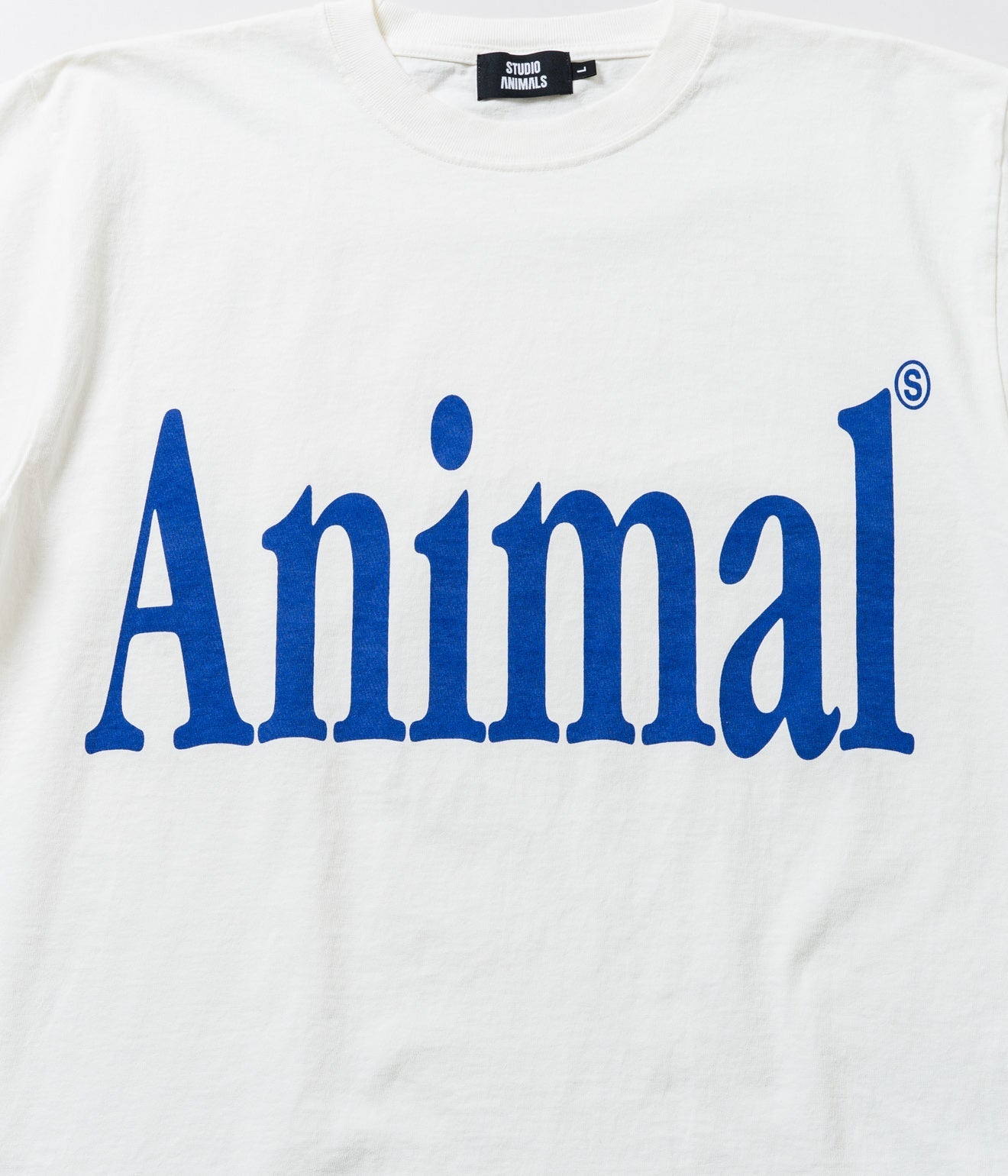 STUDIO ANIMALS “Animals Letter” T-Shirt Solid Print Natural - WEAREALLANIMALS