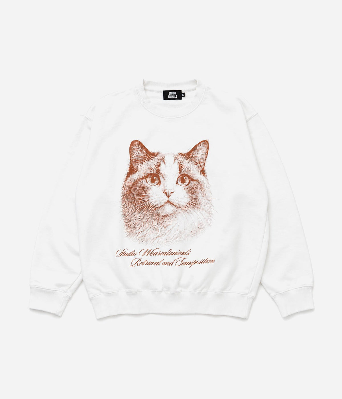 STUDIO ANIMALS "Cat" SWEATSHIRT WHITE - WEAREALLANIMALS