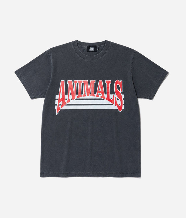 STUDIO ANIMALS “Curved Arch Logo” S/S T-Shirt Faded Black - WEAREALLANIMALS