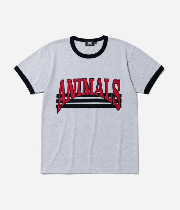 STUDIO ANIMALS “Curved Arch Logo” S/S T-Shirt Grey / Black - WEAREALLANIMALS