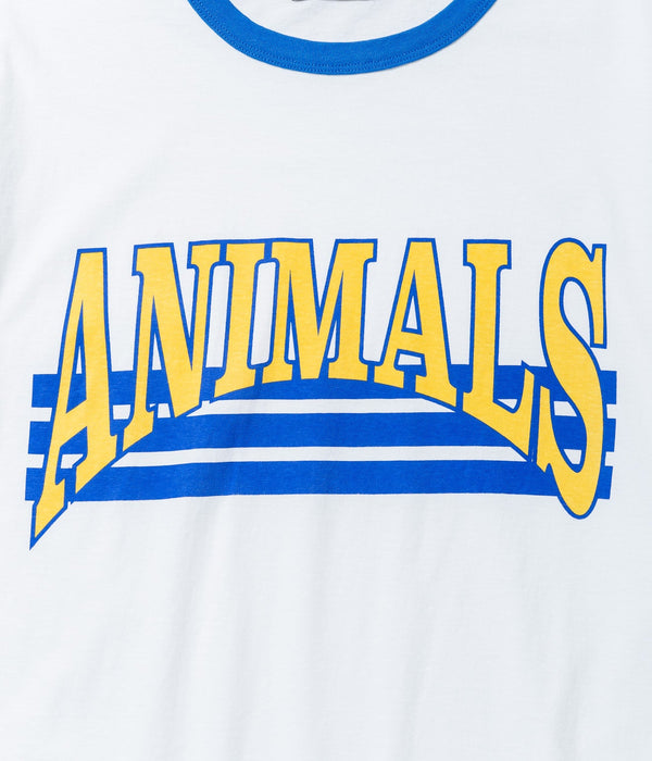 STUDIO ANIMALS “Curved Arch Logo” S/S T-Shirt White / Blue - WEAREALLANIMALS
