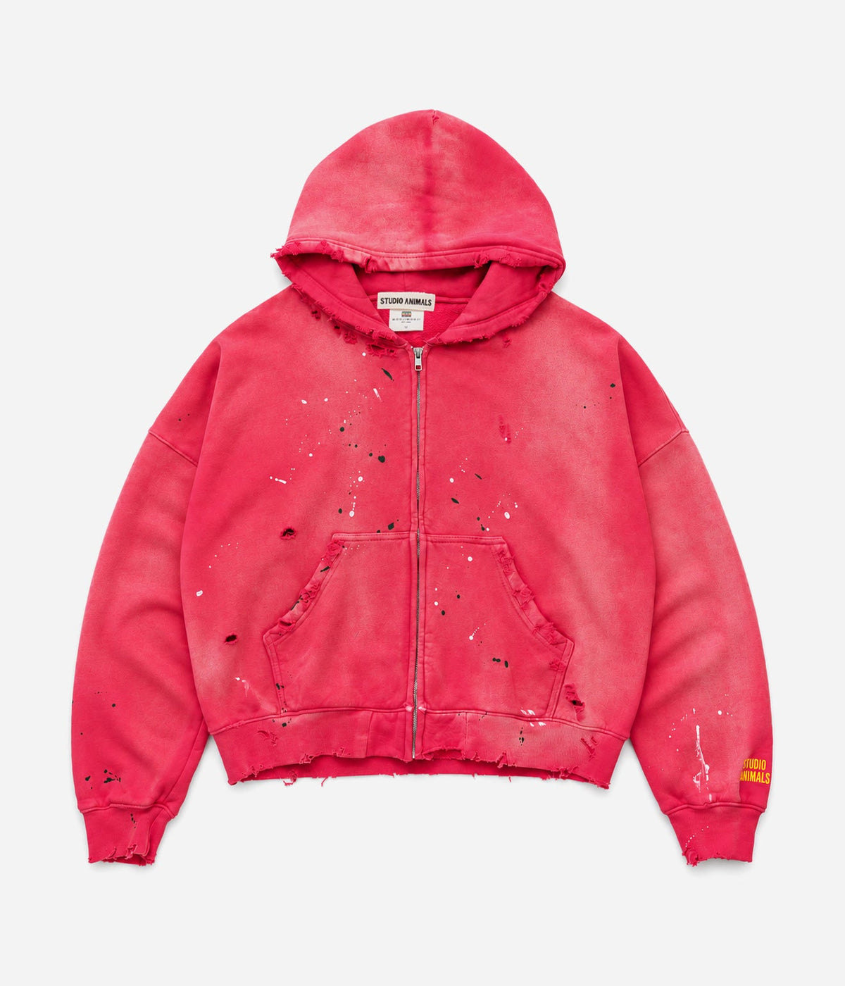 STUDIO ANIMALS ×MOOJIMOOJI “Animals Letter” Hoodie Red - WEAREALLANIMALS