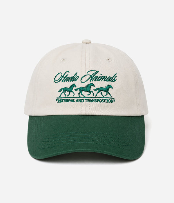 STUDIO ANIMALS “Running horse” Cap Natural / Green - WEAREALLANIMALS
