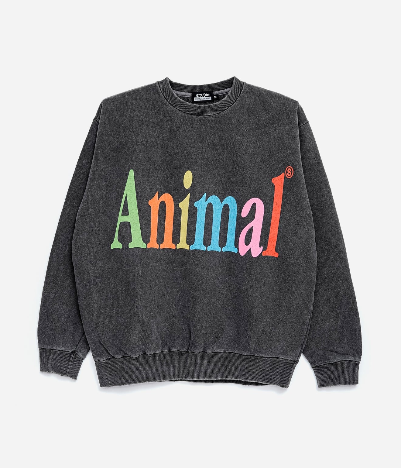 STUDIO WEAREALLANIMALS "Animals Letter” SWEATSHIRT BLACK - WEAREALLANIMALS