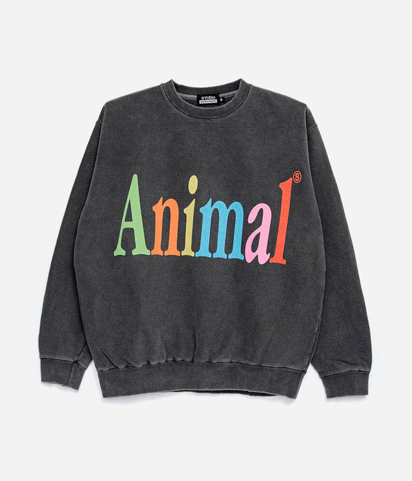 STUDIO WEAREALLANIMALS "Animals Letter” SWEATSHIRT BLACK - WEAREALLANIMALS