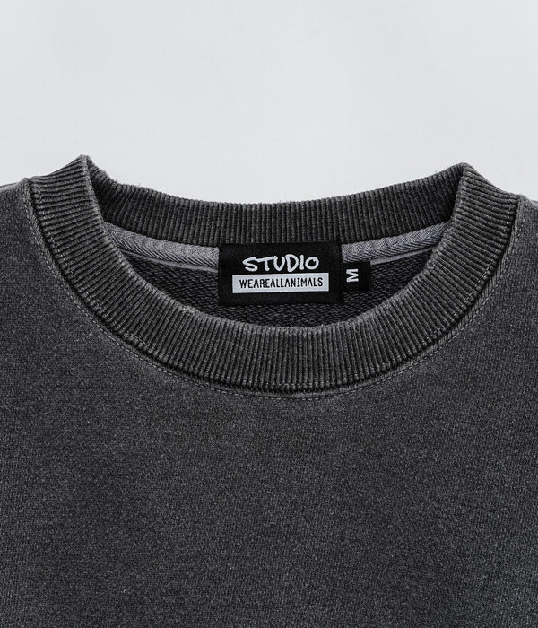 STUDIO WEAREALLANIMALS "Animals Letter” SWEATSHIRT BLACK - WEAREALLANIMALS