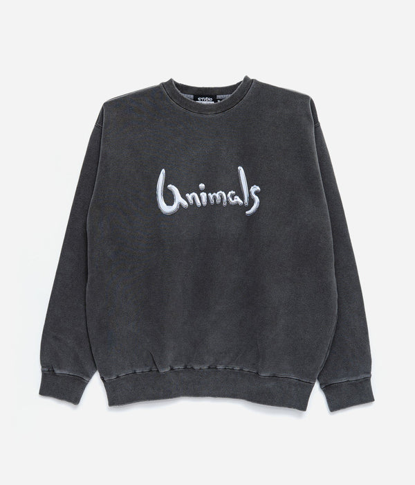 STUDIO WEAREALLANIMALS "Chrome Logo" SWEATSHIRT BLACK - WEAREALLANIMALS