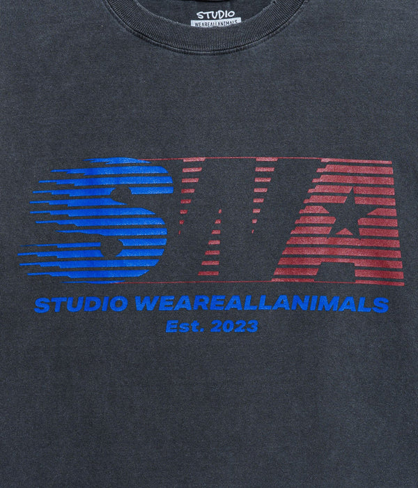 STUDIO WEAREALLANIMALS "Fast Logo S/S T - SHIRT" BLACK - WEAREALLANIMALS