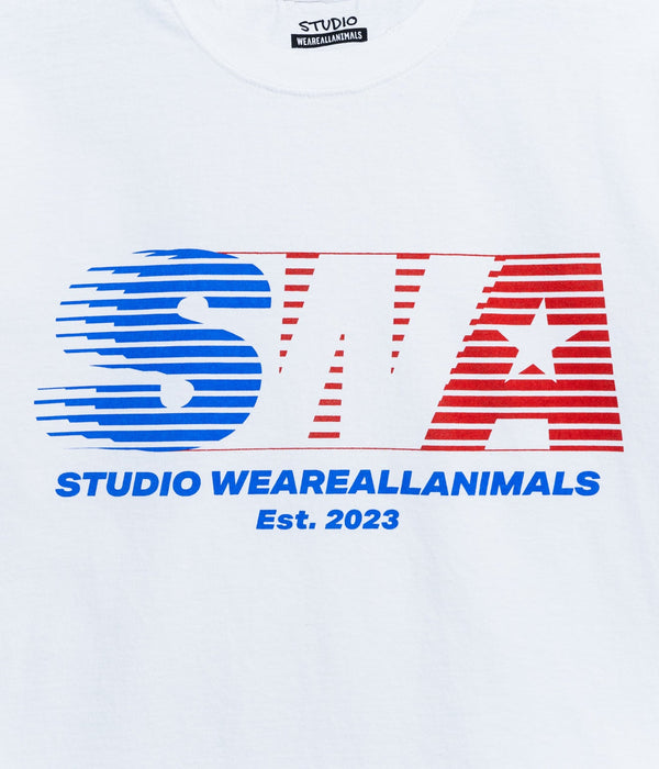 STUDIO WEAREALLANIMALS "Fast Logo S/S T - SHIRT" WHITE - WEAREALLANIMALS