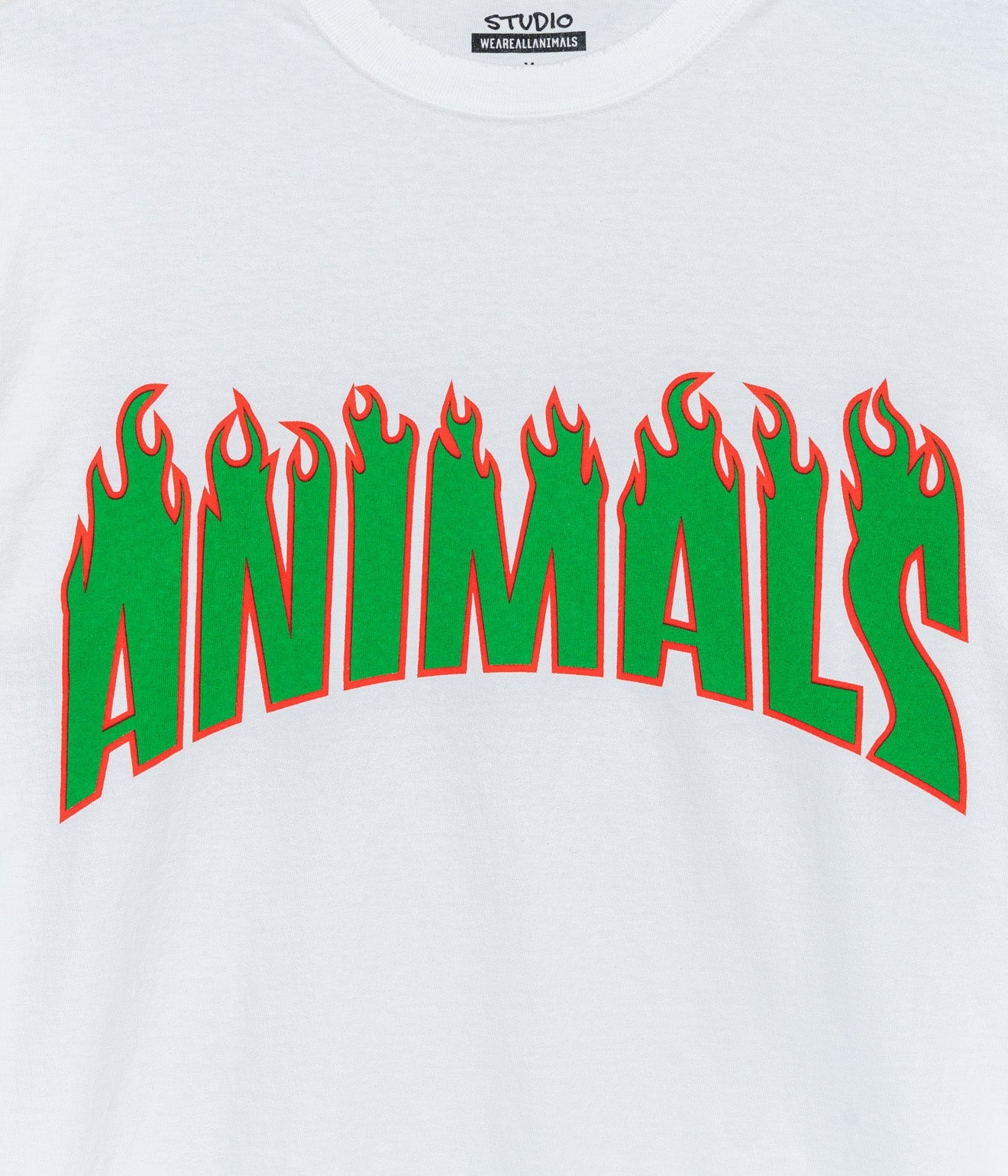 STUDIO WEAREALLANIMALS "Flame L/S T - SHIRT" WHITE - WEAREALLANIMALS