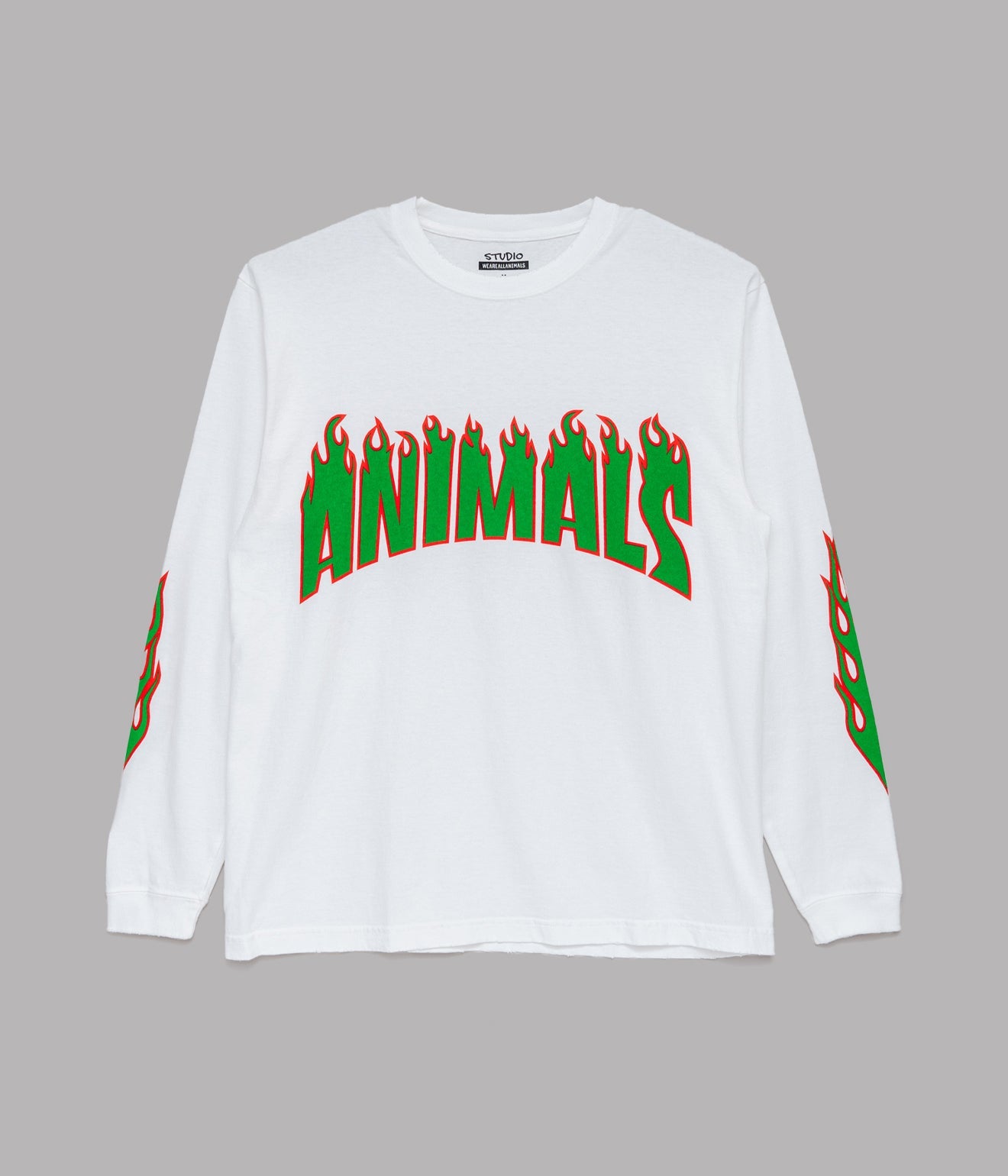 STUDIO WEAREALLANIMALS "Flame L/S T - SHIRT" WHITE - WEAREALLANIMALS