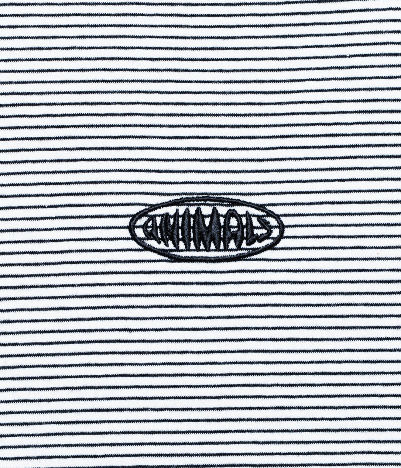 STUDIO WEAREALLANIMALS "Oval Logo STRIPE T - SHIRT " WHITE/BLACK - WEAREALLANIMALS