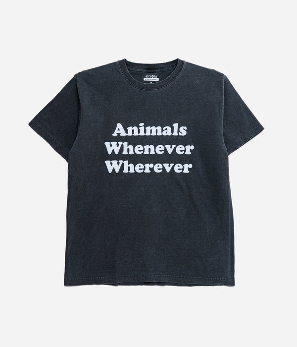 STUDIO WEAREALLANIMALS "Whatever Whenever T - SHIRT" BLACK - WEAREALLANIMALS