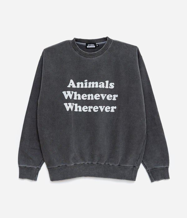 STUDIO WEAREALLANIMALS "Whenever Wherever" SWEATSHIRT BLACK - WEAREALLANIMALS