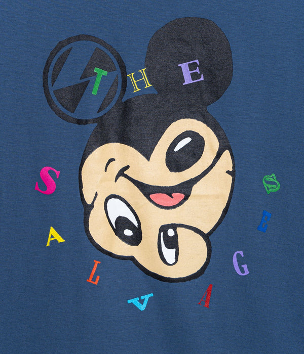 THE SALVAGES "ALPHABET MOUSE T - SHIRT" DEEP BLUE - WEAREALLANIMALS