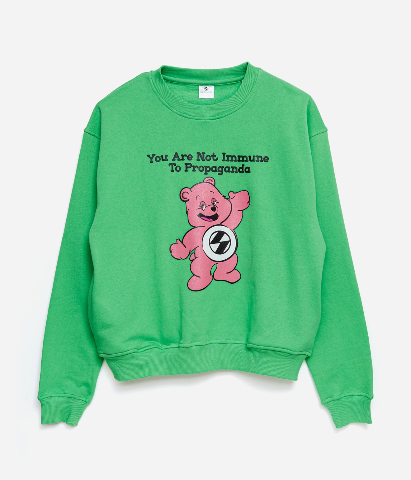 THE SALVAGES "PROPAGANDA BEAR SWEATER" ISLAND GREEN - WEAREALLANIMALS