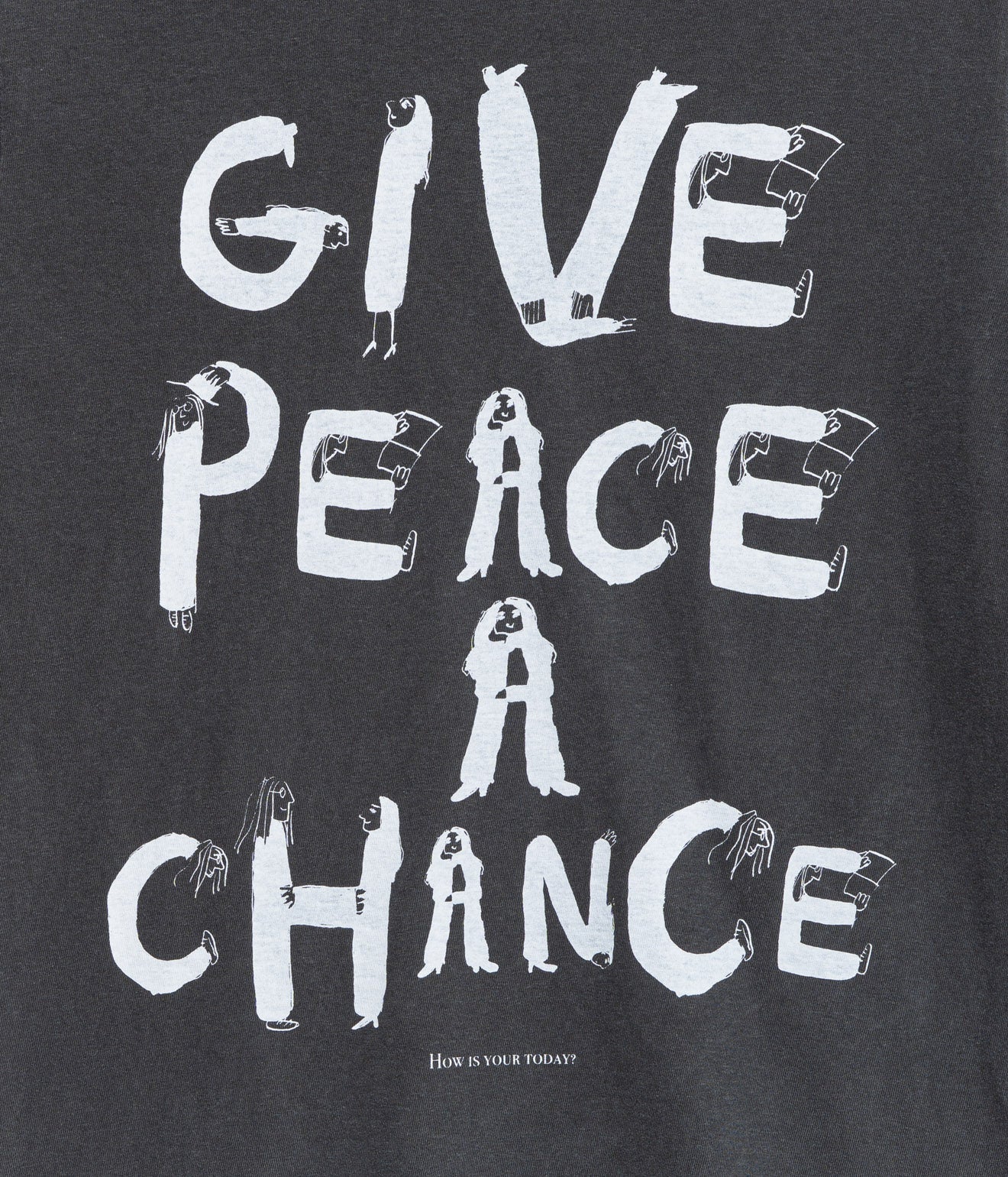 TODAY edition "GIVE PEACE A CHANCE SS Tee" CHARCOAL - WEAREALLANIMALS