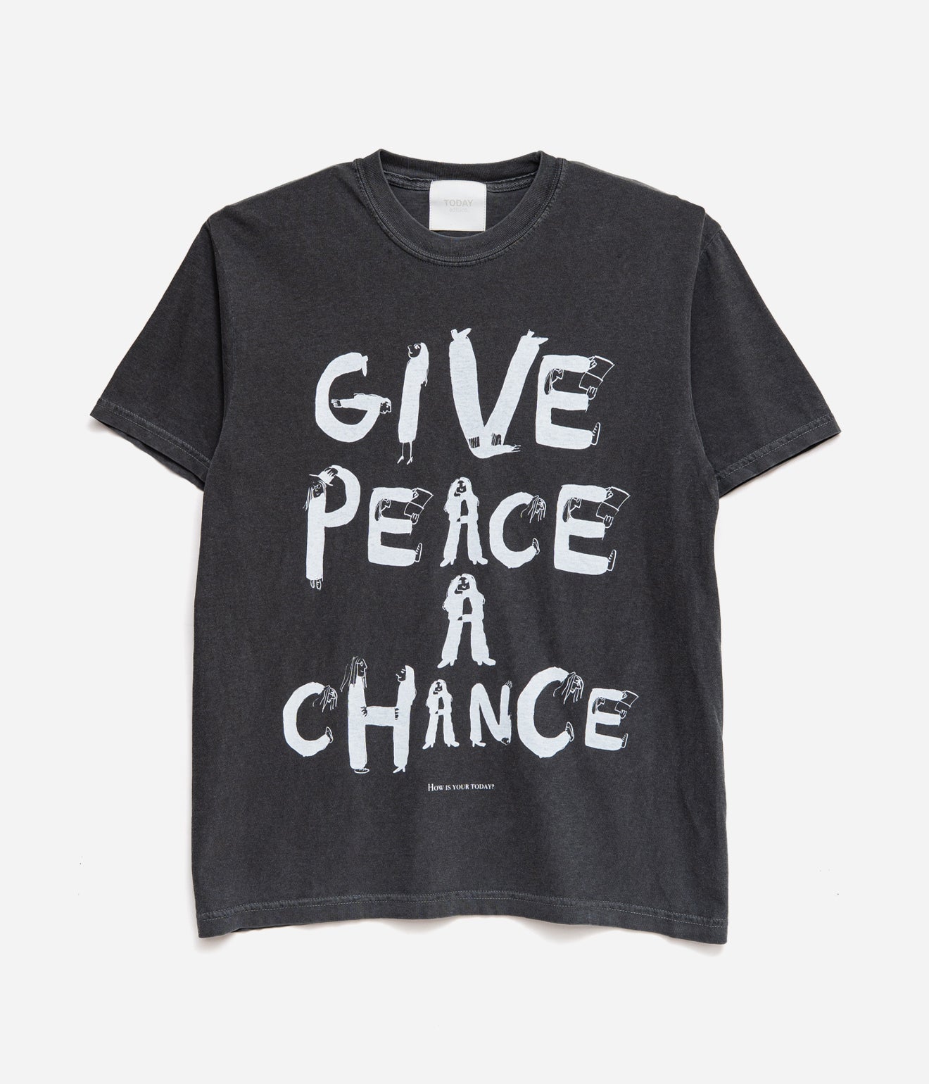 TODAY edition "GIVE PEACE A CHANCE SS Tee" CHARCOAL - WEAREALLANIMALS