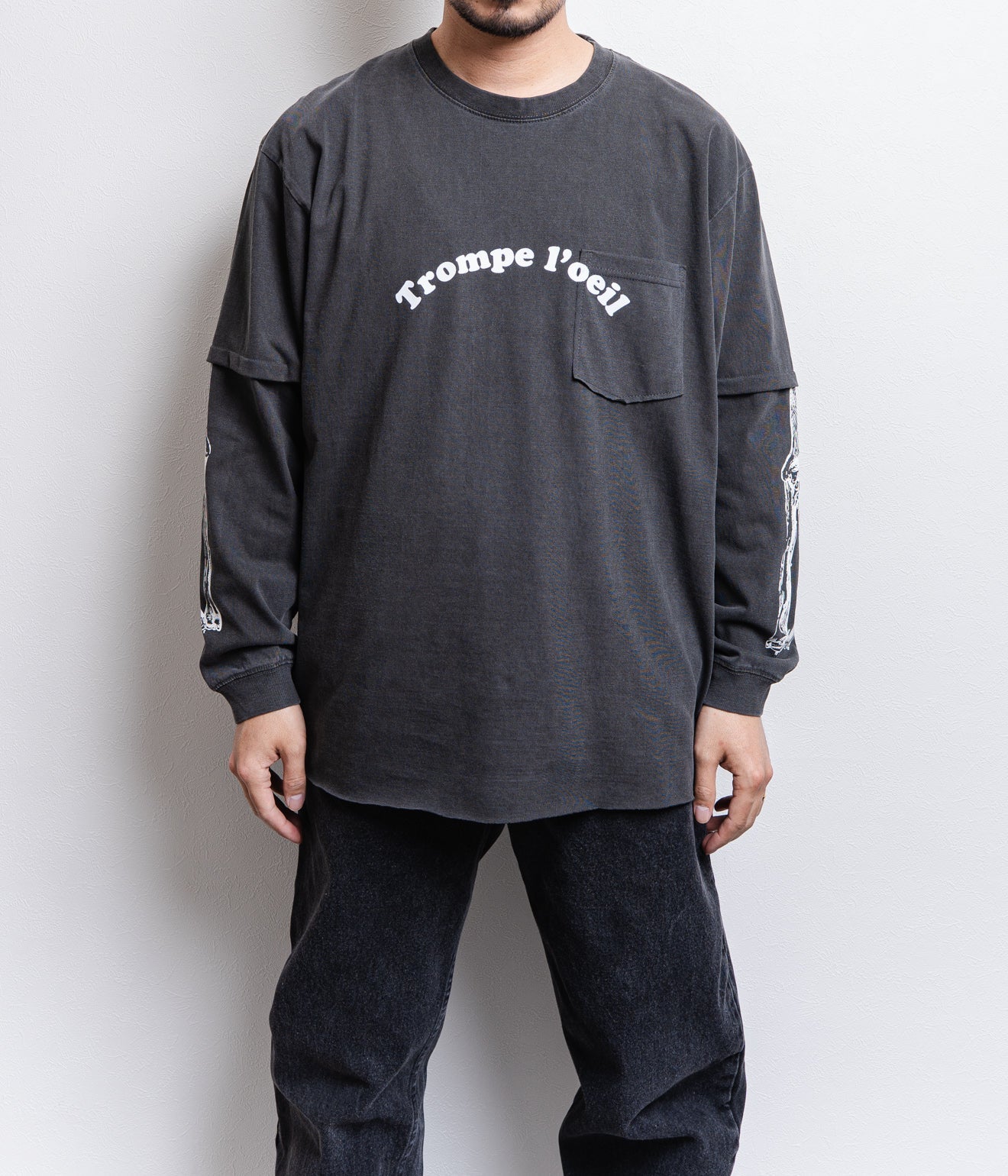 TODAY edition "TROMPE L'OEIL 01 LS Tee" BLACK - WEAREALLANIMALS
