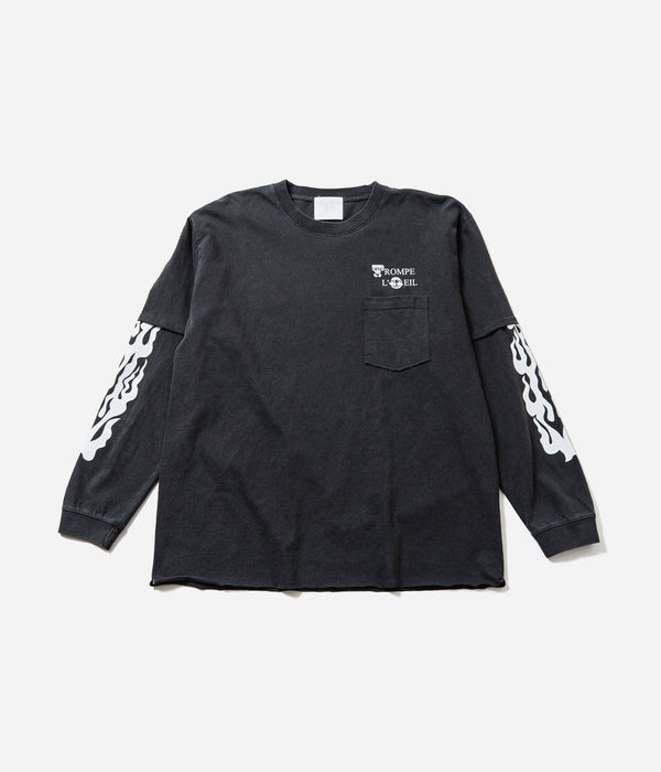TODAY edition "TROMPE L'OEIL 02 LS Tee" BLACK - WEAREALLANIMALS