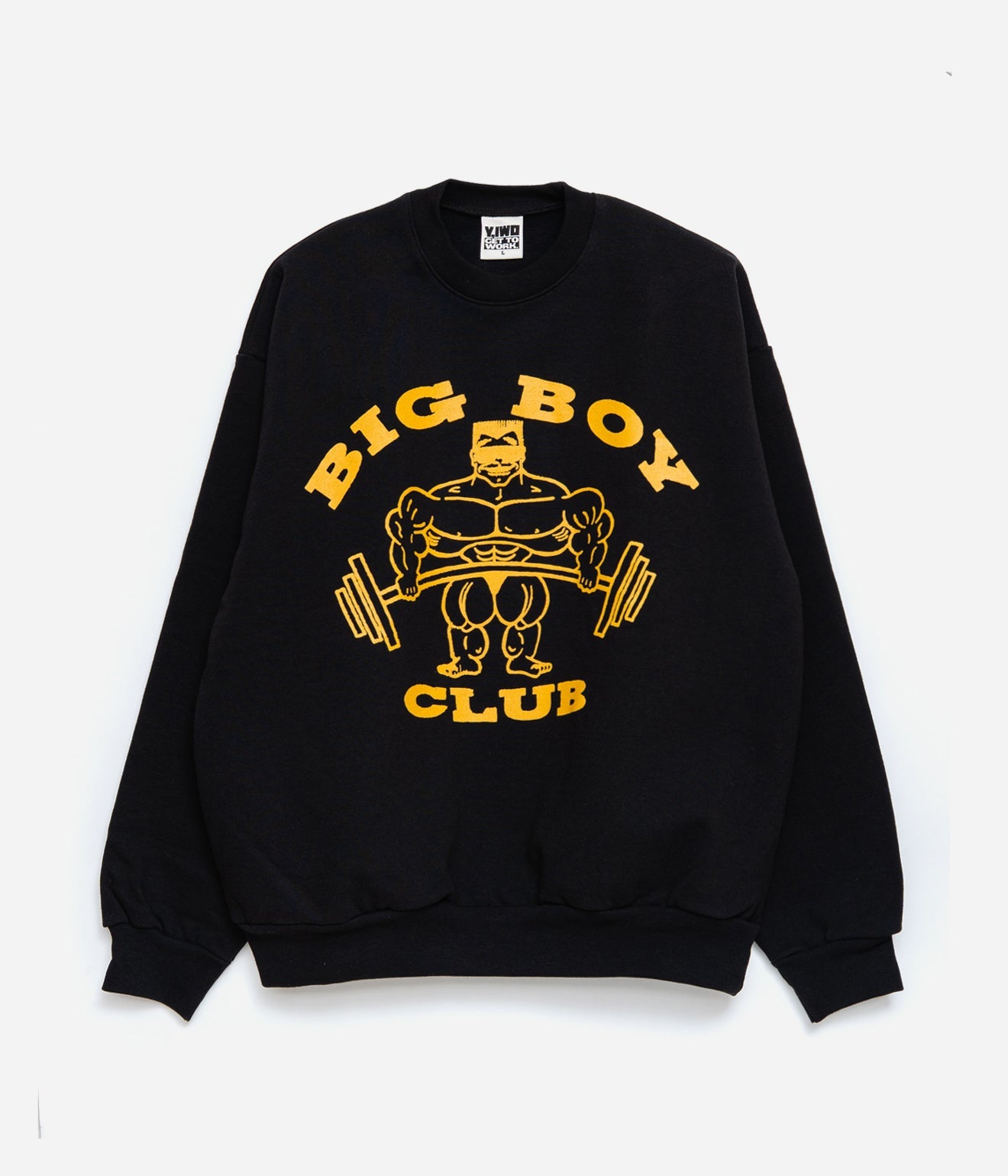 Y,IWO "Big Boy Club Raglan Crewneck" Black/Gold - WEAREALLANIMALS