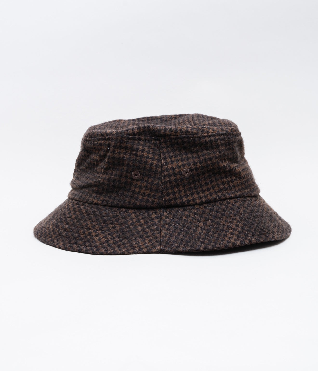 LITE YEAR "Houndstooth Bucket Hat" Brown