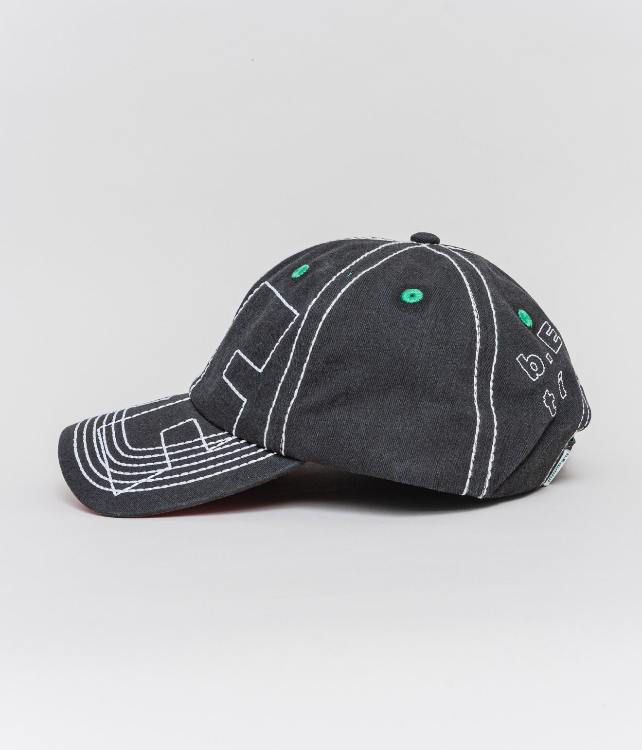 b.Eautiful "Vapor 6 Panel Hat" Off-Black / White - WEAREALLANIMALS