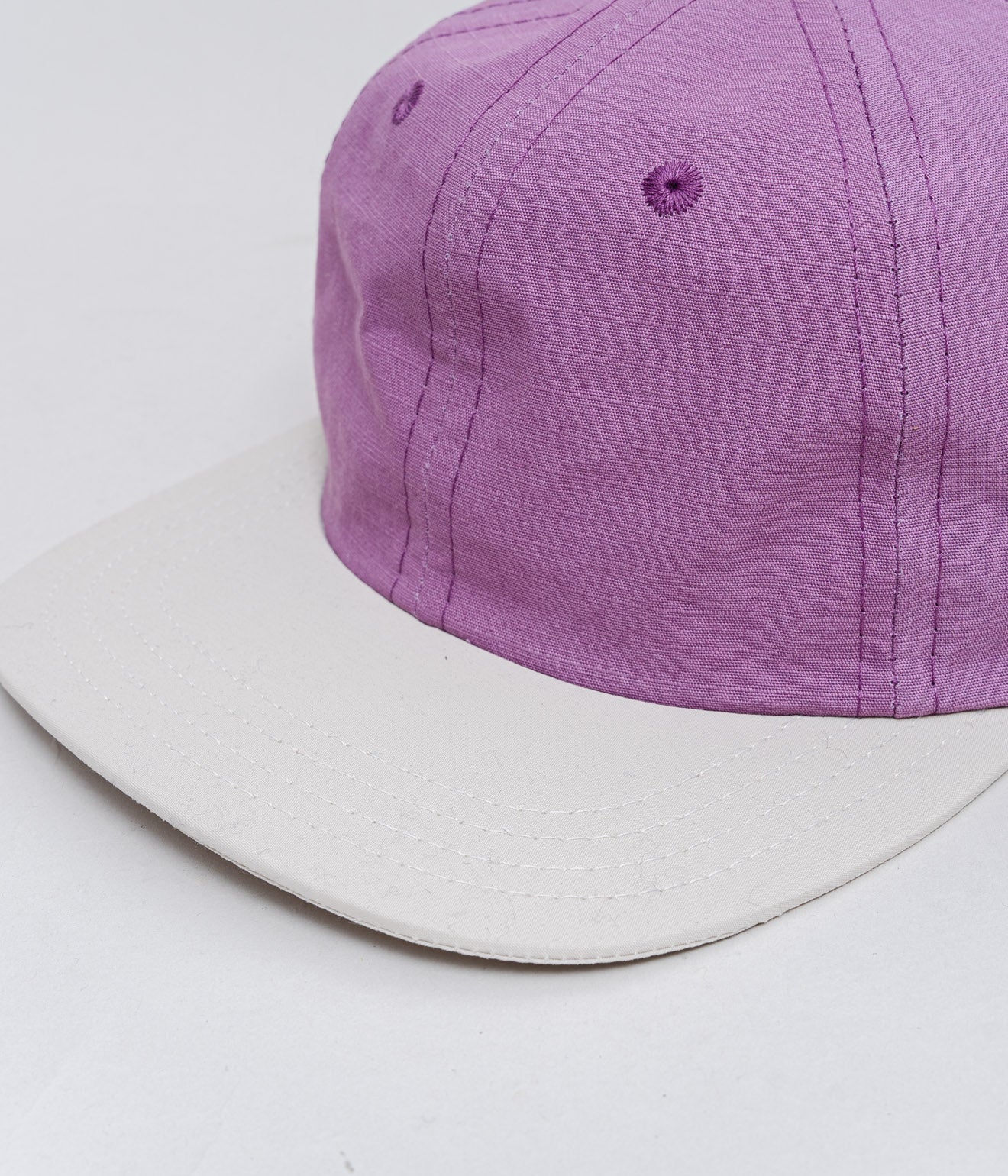 LITE YEAR "2-Tone Cotton Ripstop/Nylon 6 Panel Cap" Mauve and Creme - WEAREALLANIMALS