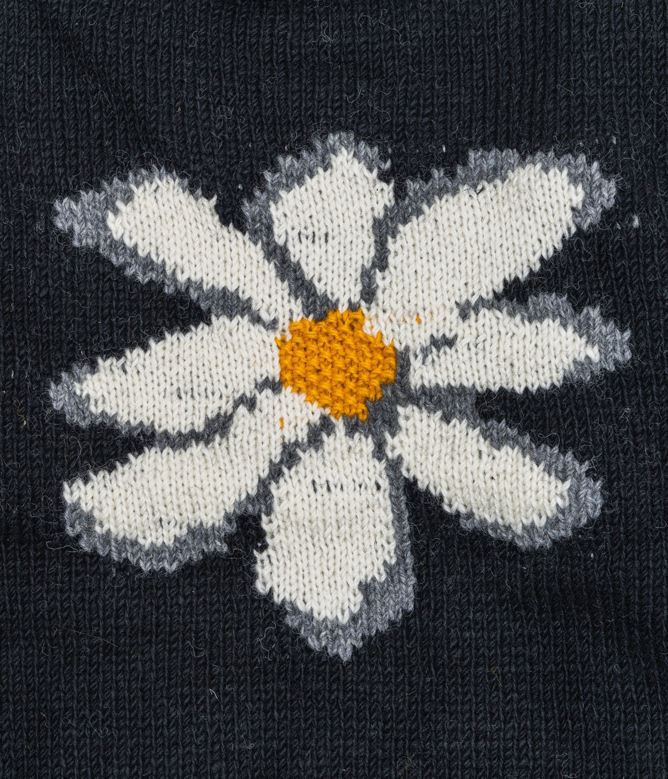 MacMahon Knitting Mills "Roll Neck Knit-Flower" Black - WEAREALLANIMALS