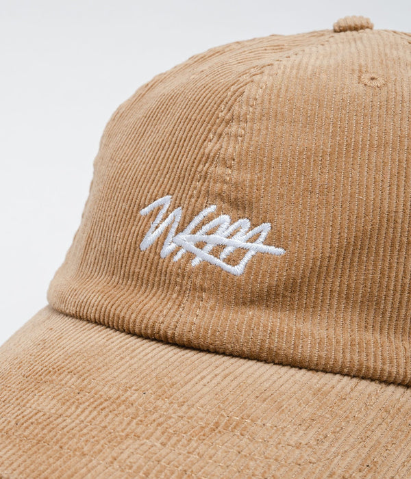 WEAREALLANIMALS "SCRIPT LOGO LOW CAP" TAN CORDUROY - WEAREALLANIMALS