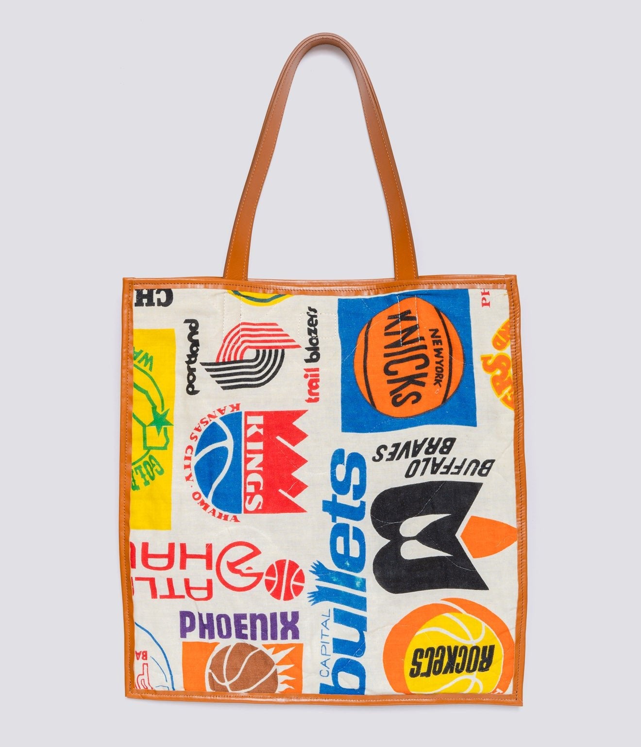 WEAREALLANIMALS UPCYCLE ”Piping Flat Tote -70’s NBA Fabric-" #7 - WEAREALLANIMALS