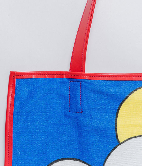 WEAREALLANIMALS UPCYCLE ”Piping Flat Tote -Vintage Smurf Fabric-" #11 - WEAREALLANIMALS