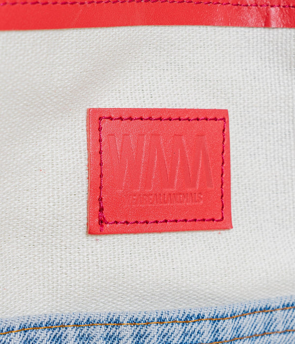 WEAREALLANIMALS UPCYCLE ”Piping Flat Tote -Vintage Smurf Fabric-" #3 - WEAREALLANIMALS