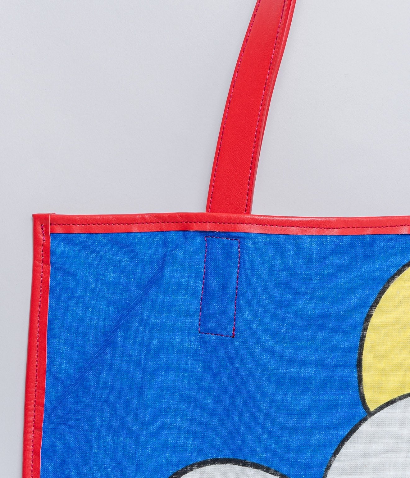 WEAREALLANIMALS UPCYCLE ”Piping Flat Tote -Vintage Smurf Fabric-" #5 - WEAREALLANIMALS